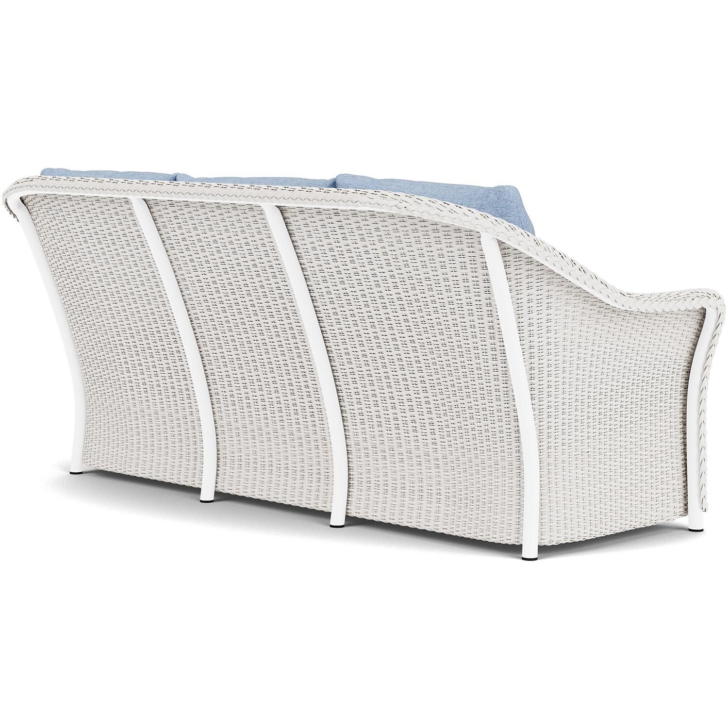 Lloyd Flanders Weekend Retreat Sofa in White Finish W/ Demo Skyway Fabric - Back Right thumbnail