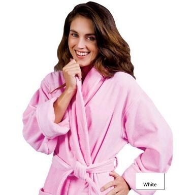 Terry Town Terry Velour Shawl Collar Robe One Size Fits Most - White