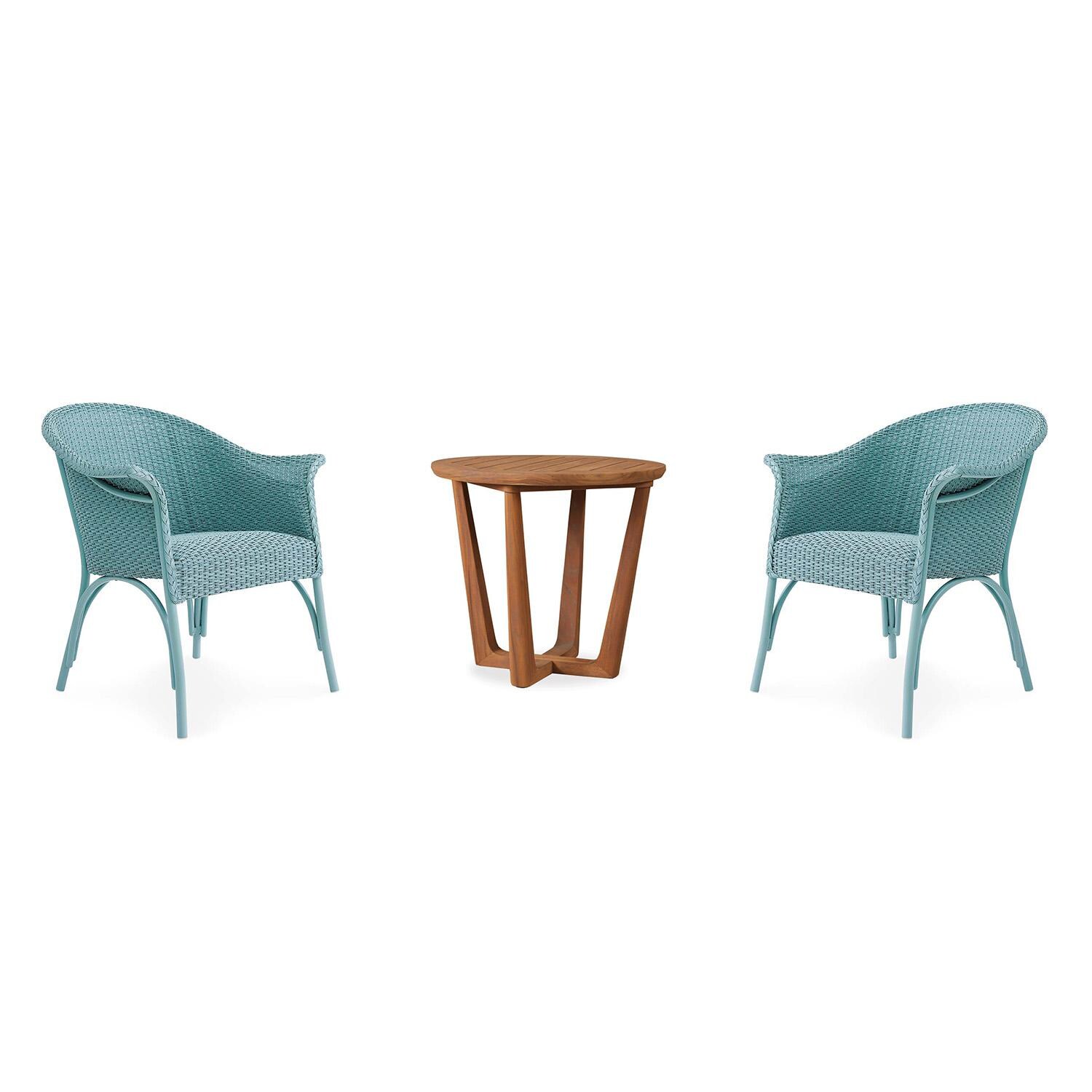 Timeless View 3 Pc Wicker Seating Set w/ Club Chairs in Sea Glass by Lakeview Outdoor Designs