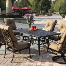 Darlee Santa Anita 7 Piece Cast Aluminum Patio Dining Set With 2 Swivel Rockers image