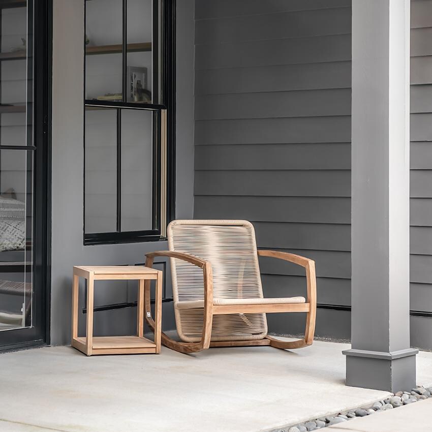 Teak + Table Capri Rocker in Granite - Bare Rocker - Lifestyle thumbnail