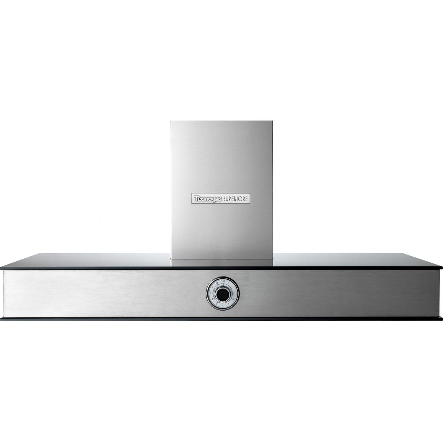 Tecnogas Superiore 48-Inch NEXT Stainless Steel / Black Glass Wall Mount Vent Hood - 600 CFM - HN481ANS