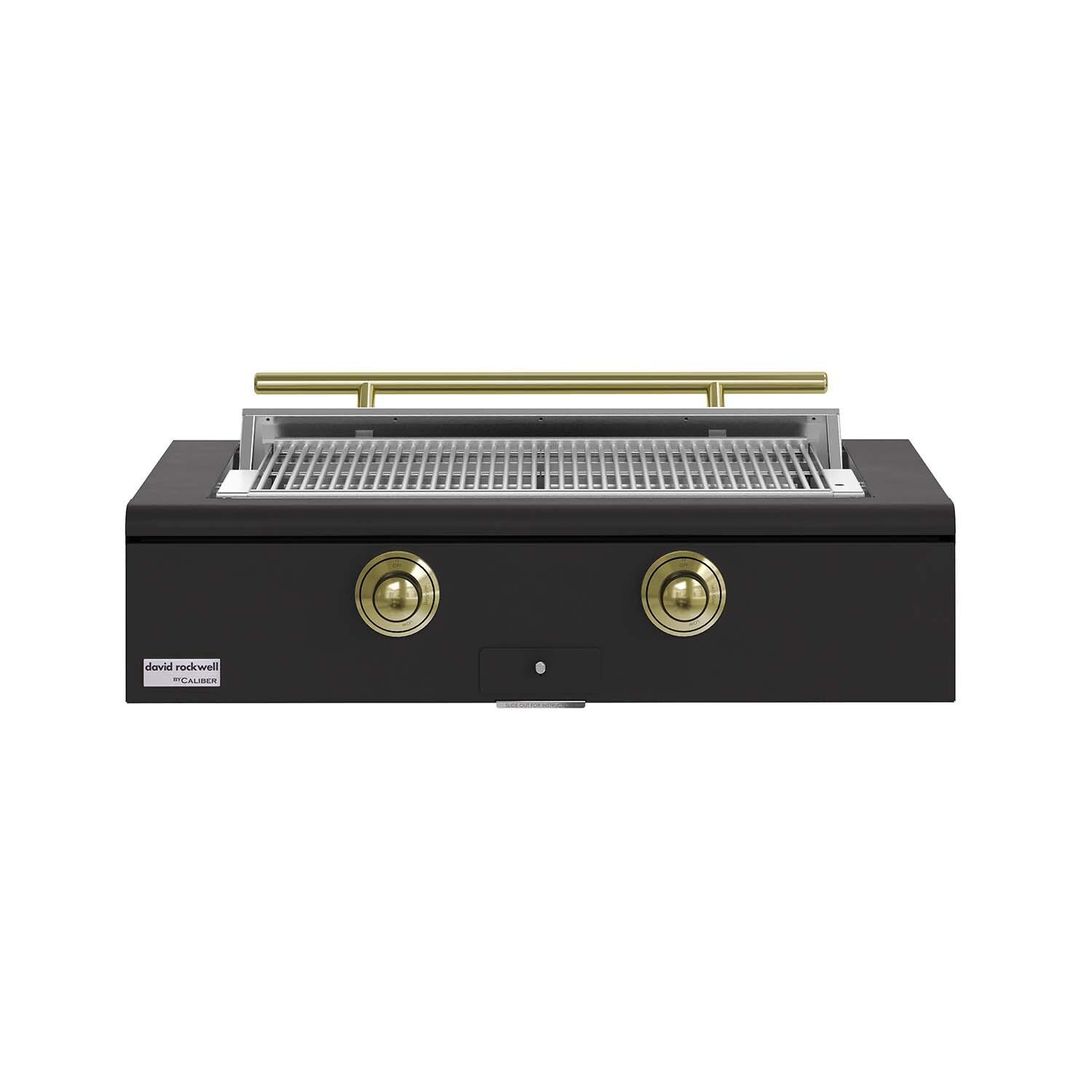 Caliber 42-in Propane Built-In Rockwell Grill - Ultra Matte Black w/ Brass Hardware - CRG-42BL00-A-085-H01