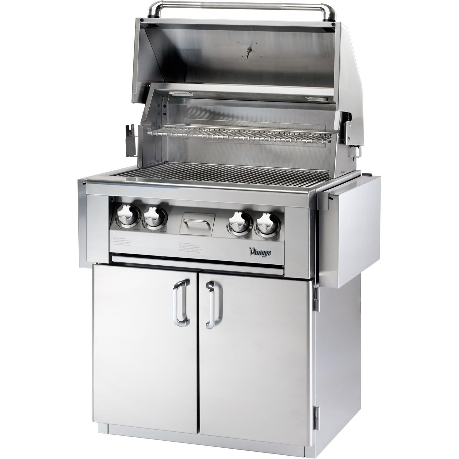 Vintage 30-in Stainless Steel Liquid Propane Gas Grill w/ 2-Door Cart - VBQ30G-L-1-KIT