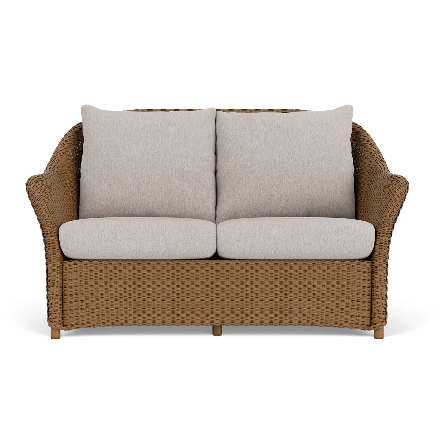 Weekend Retreat Lloyd Loom Loveseat in Hickory/Remy Cloud by Lloyd Flanders