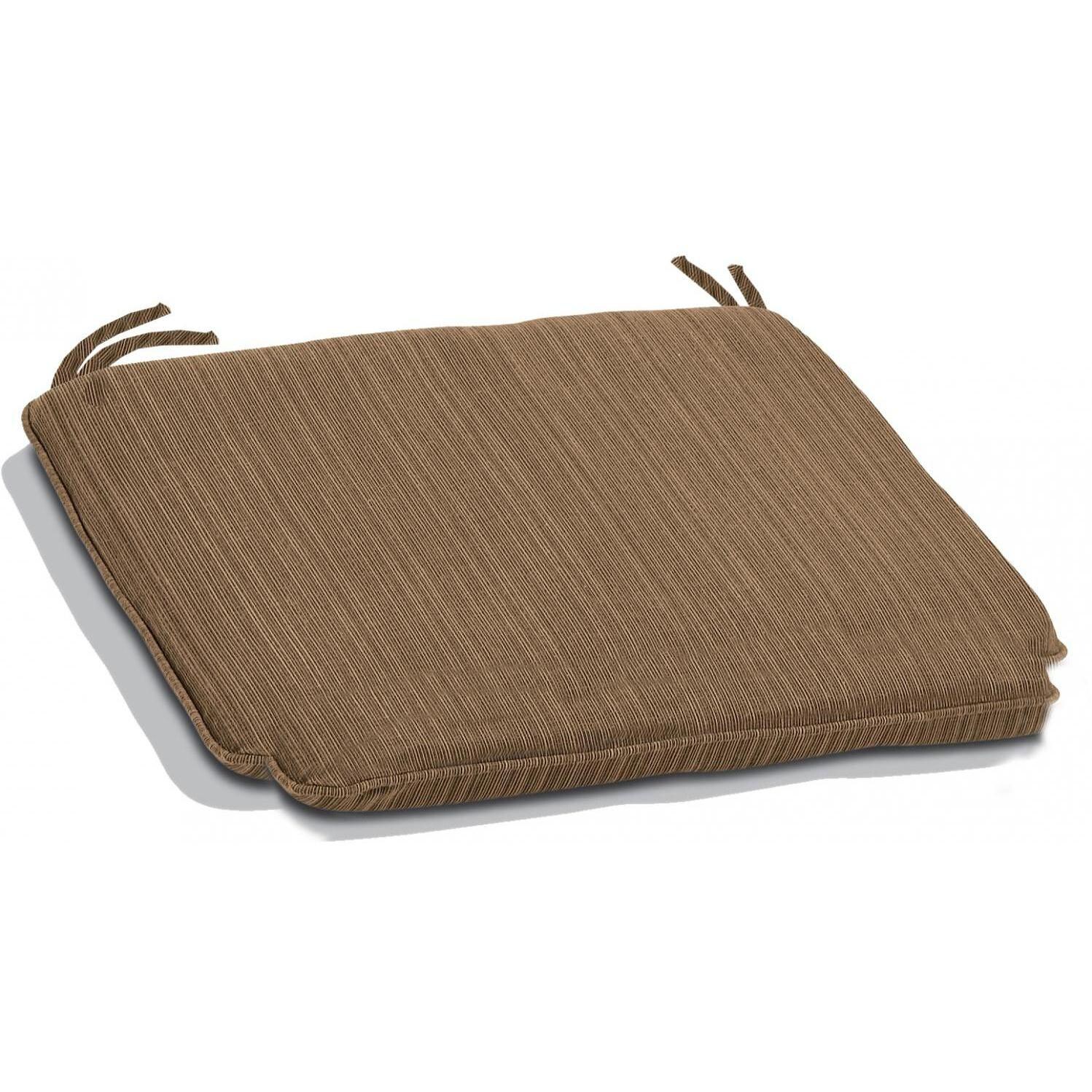 Sunbrella Dupione Walnut Extra Large Outdoor Replacement Notched Seat Cushion W/ Knife Edge By Oxford Garden