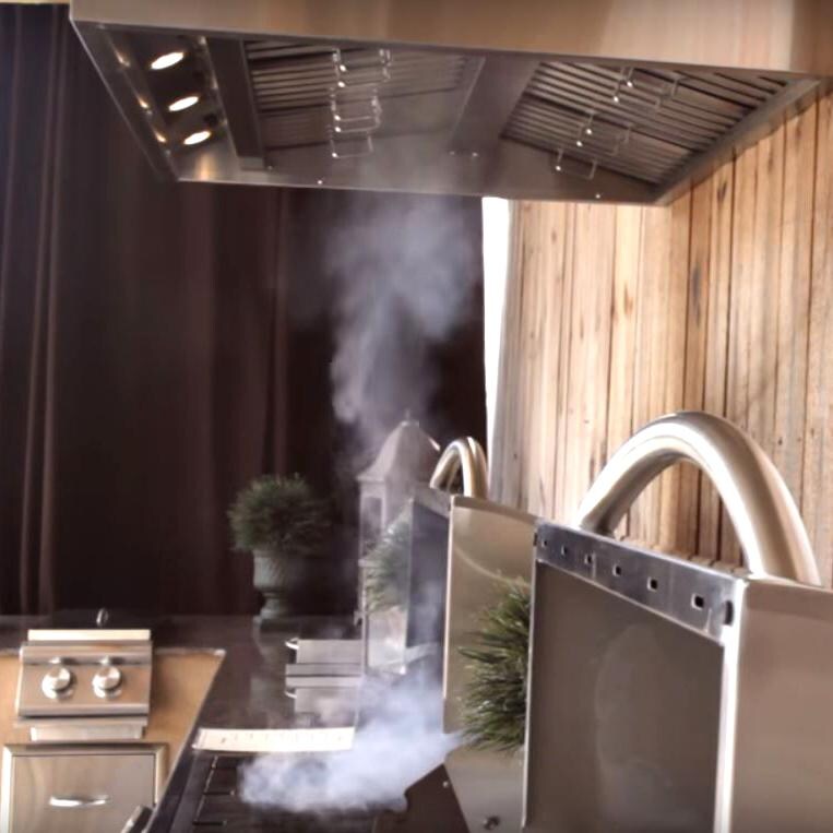 Blaze 42-Inch Stainless Steel Outdoor Vent Hood - Capturing Smoke from Grill thumbnail