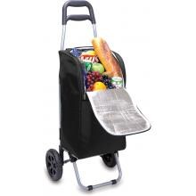 Picnic Time Portable Insulated Cooler With Trolley - Black image