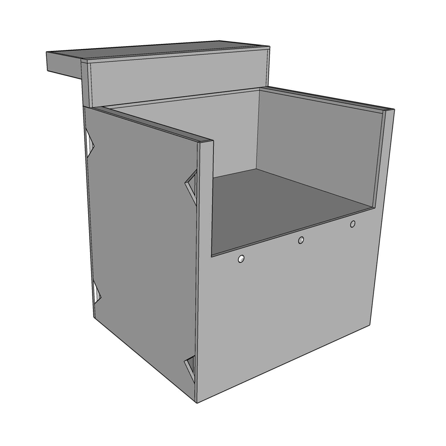 Universal 36 Inch Ready To Finish Kamado/Power Burner Cabinet W/Bar - White Background thumbnail