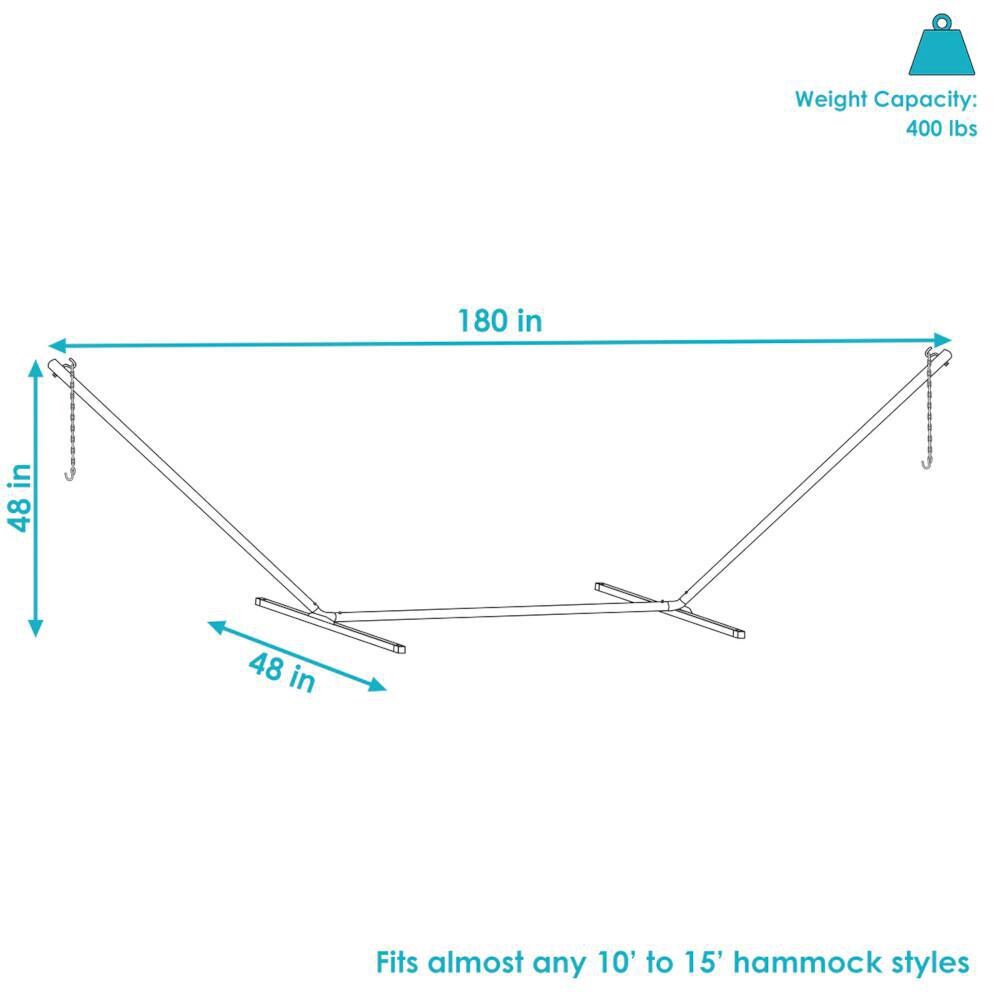 Ultimate Patio Heavy-Duty Steel Beam Hammock Stand - Bronze - Dimensions thumbnail