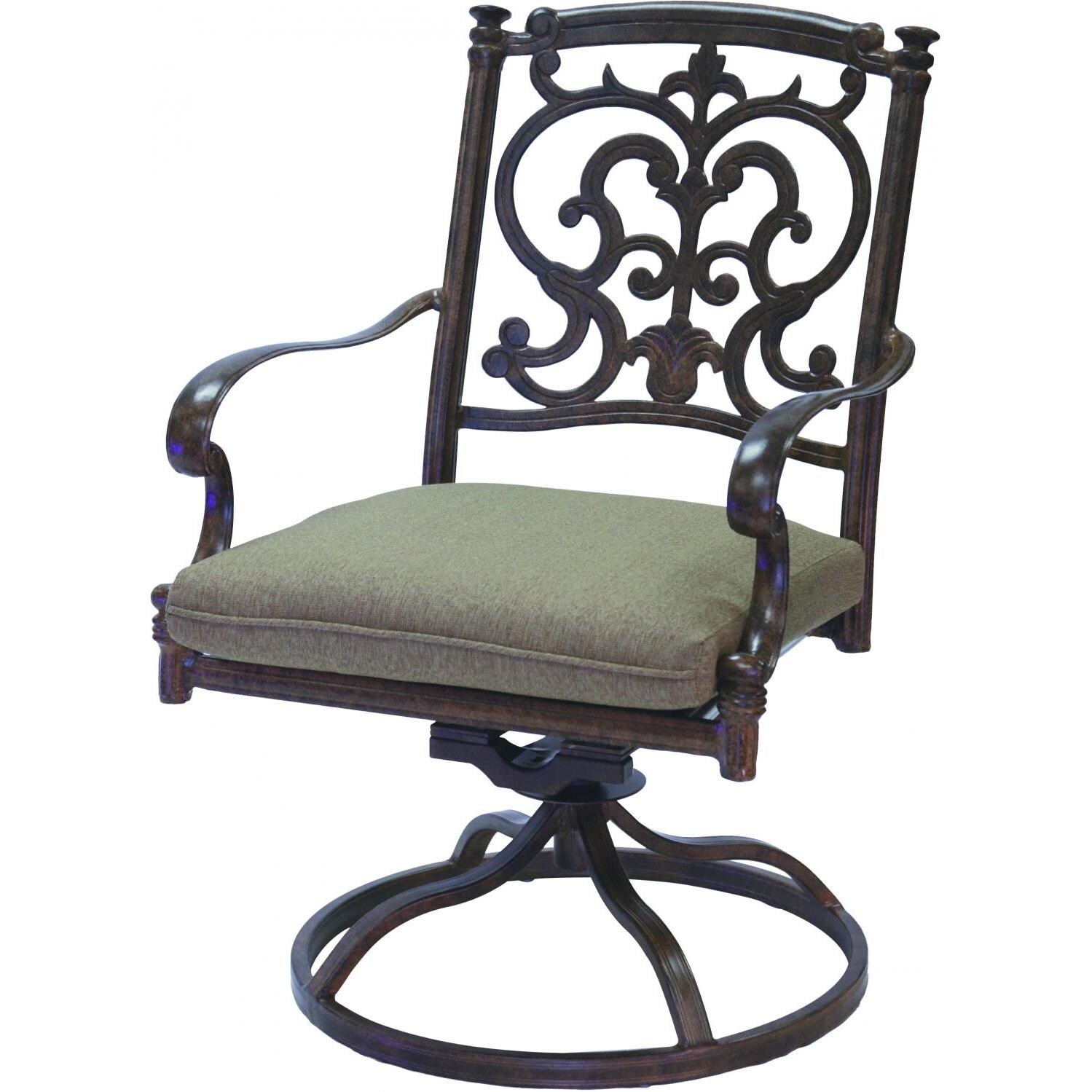 Darlee Santa Barbara Patio Swivel Rocker Dining Chair - Mocha thumbnail