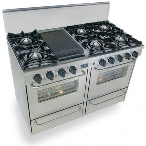 FiveStar Ranges TTN510-7BW 48 Inch Natural Gas Convection Range With Open Burners - Stainless Steel