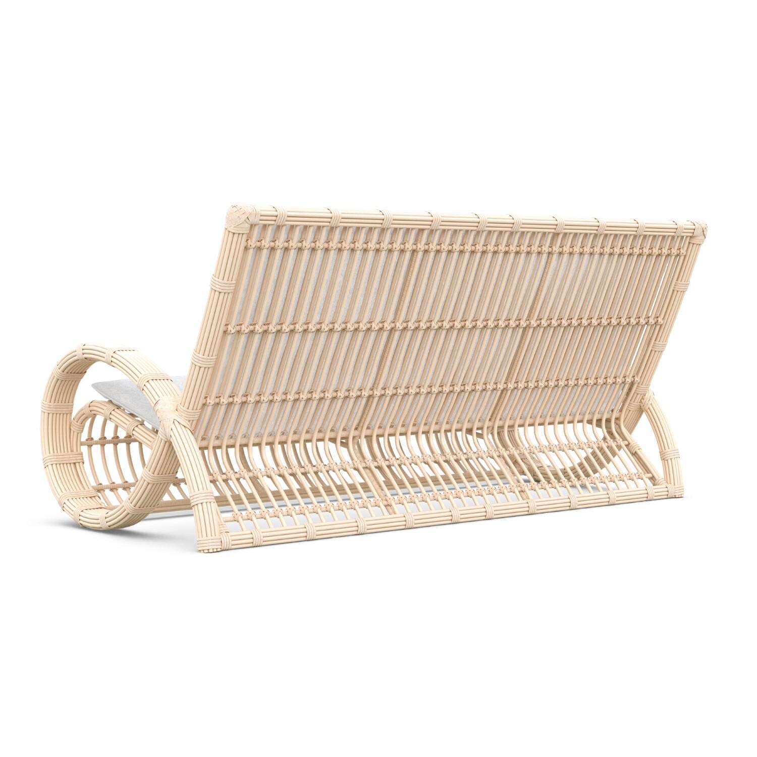 Azzurro Living PAL-W05S3-CU Paloma Wicker Sofa in Almond/Cloud - Back - White Background thumbnail