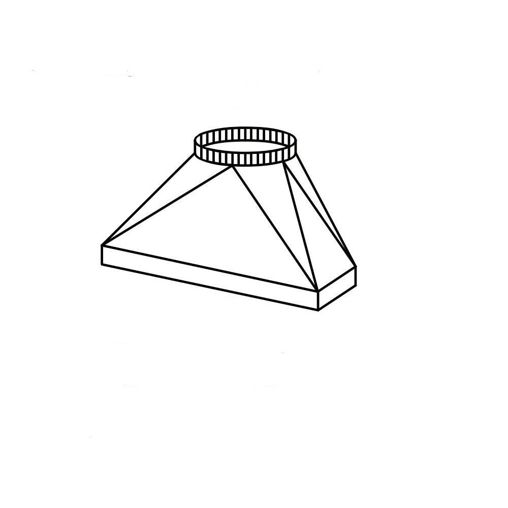 Vent-A-Hood PRH18-M36x30 SS 36-Inch 1035 CFM M-Line Outdoor Vent Hood & Duct Cover for 8 ft Ceilings - Transition