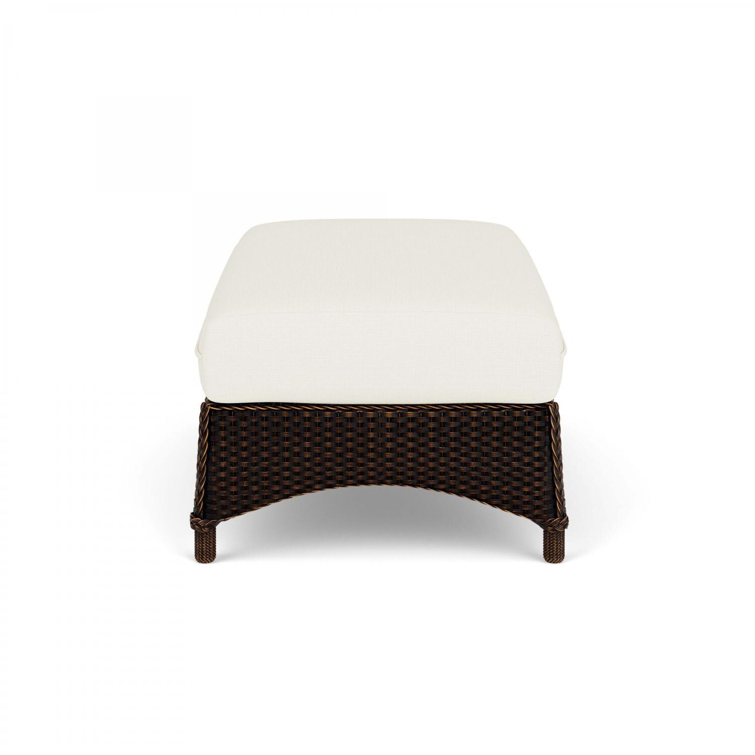 Lloyd Flanders Mandalay Large Ottoman in Mink Finish with Sailcloth Salt fabric - Side thumbnail