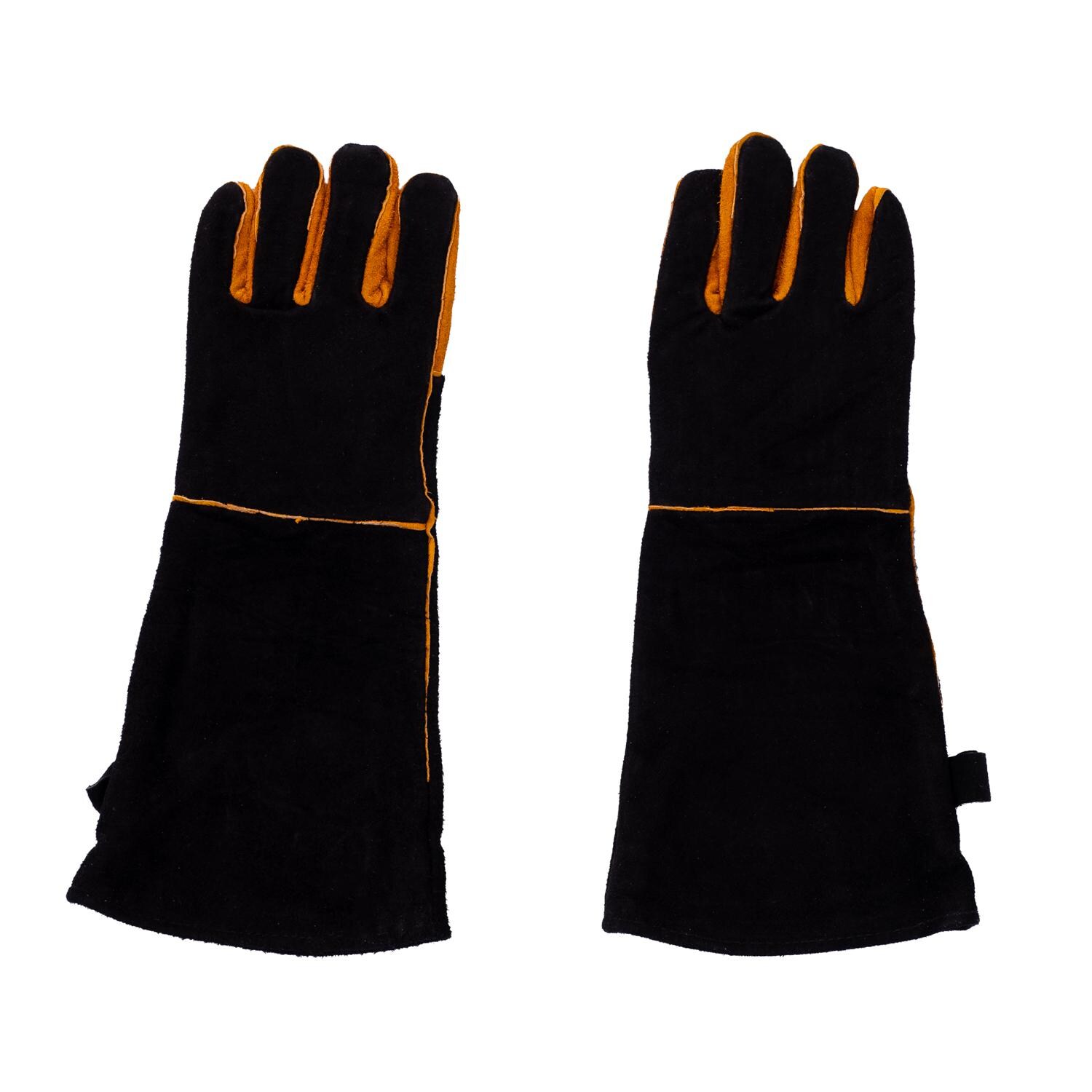 BBQGuys Signature BBQ-LTGL Suede Grilling Gloves - Back Side thumbnail