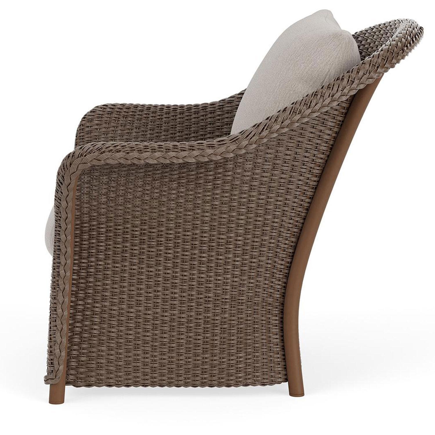 Lloyd Flanders Weekend Retreat Lounge Chair in Bark Finish W/ Remy Cloud Fabric - Side thumbnail