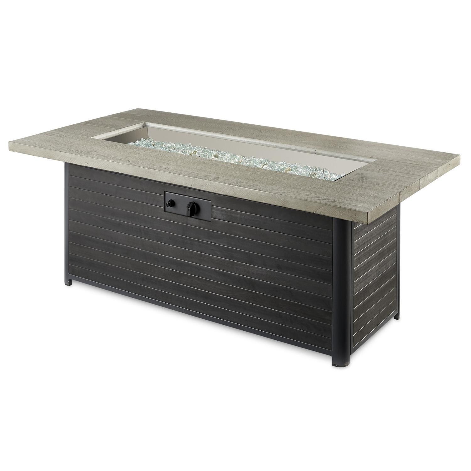 Lakeview Outdoor Designs Cedar Ridge Linear Gas Fire Pit Table - No Flame - White Background thumbnail