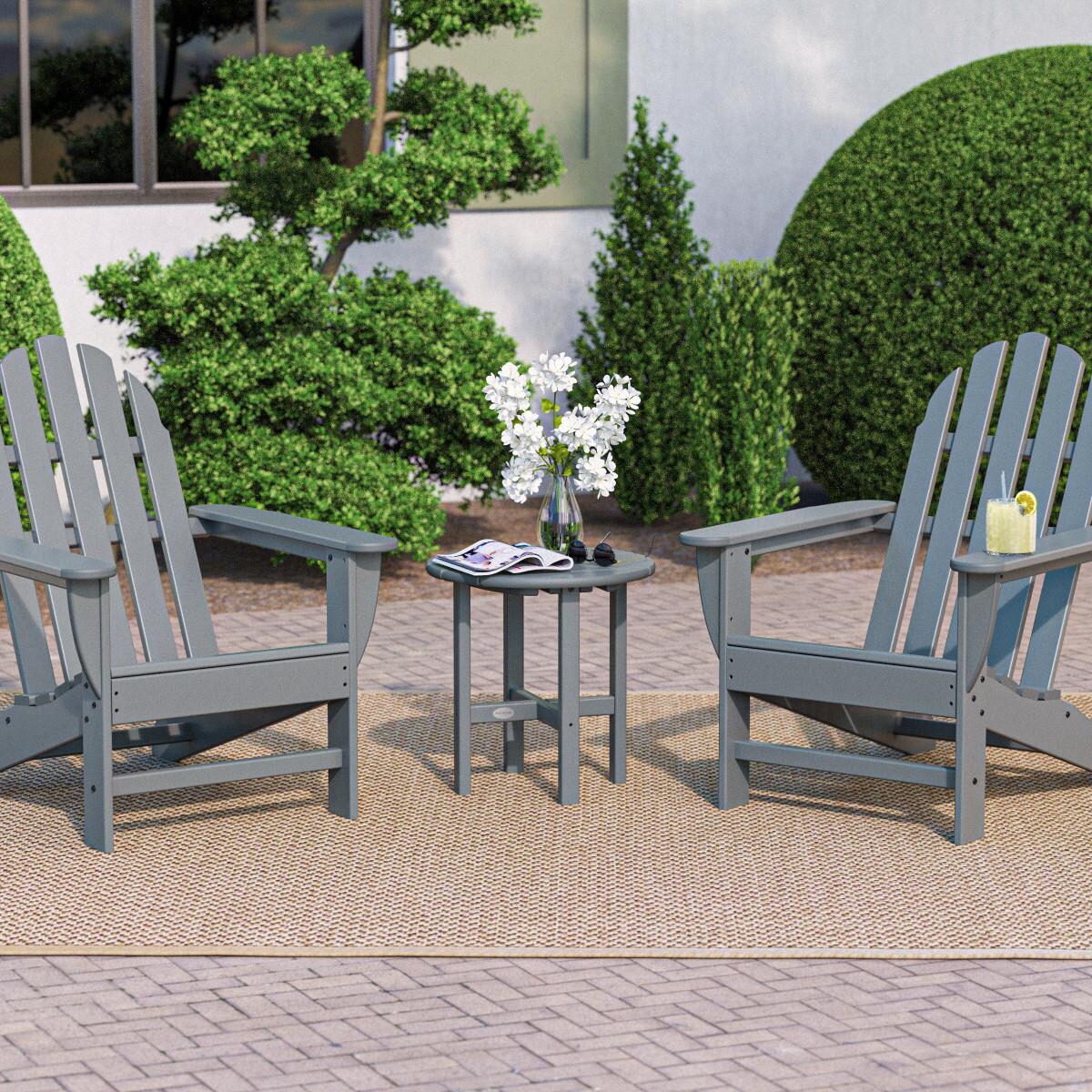 POLYWOOD PWS417-1-GY Classic Adirondack 3-Piece Set thumbnail