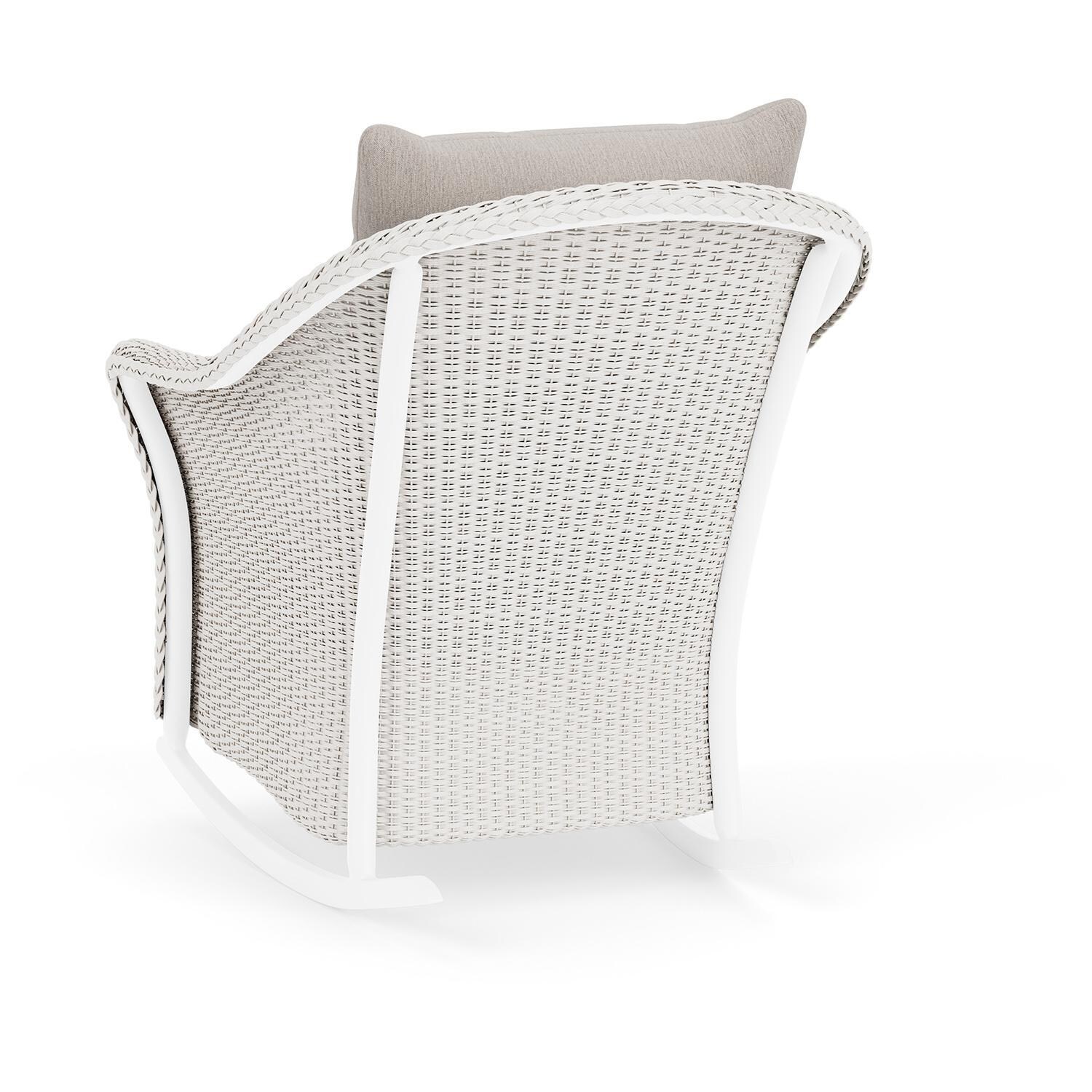 Lloyd Flanders Weekend Retreat Lounge Rocker in White Finish W/ Remy Cloud Fabric - Back Left thumbnail