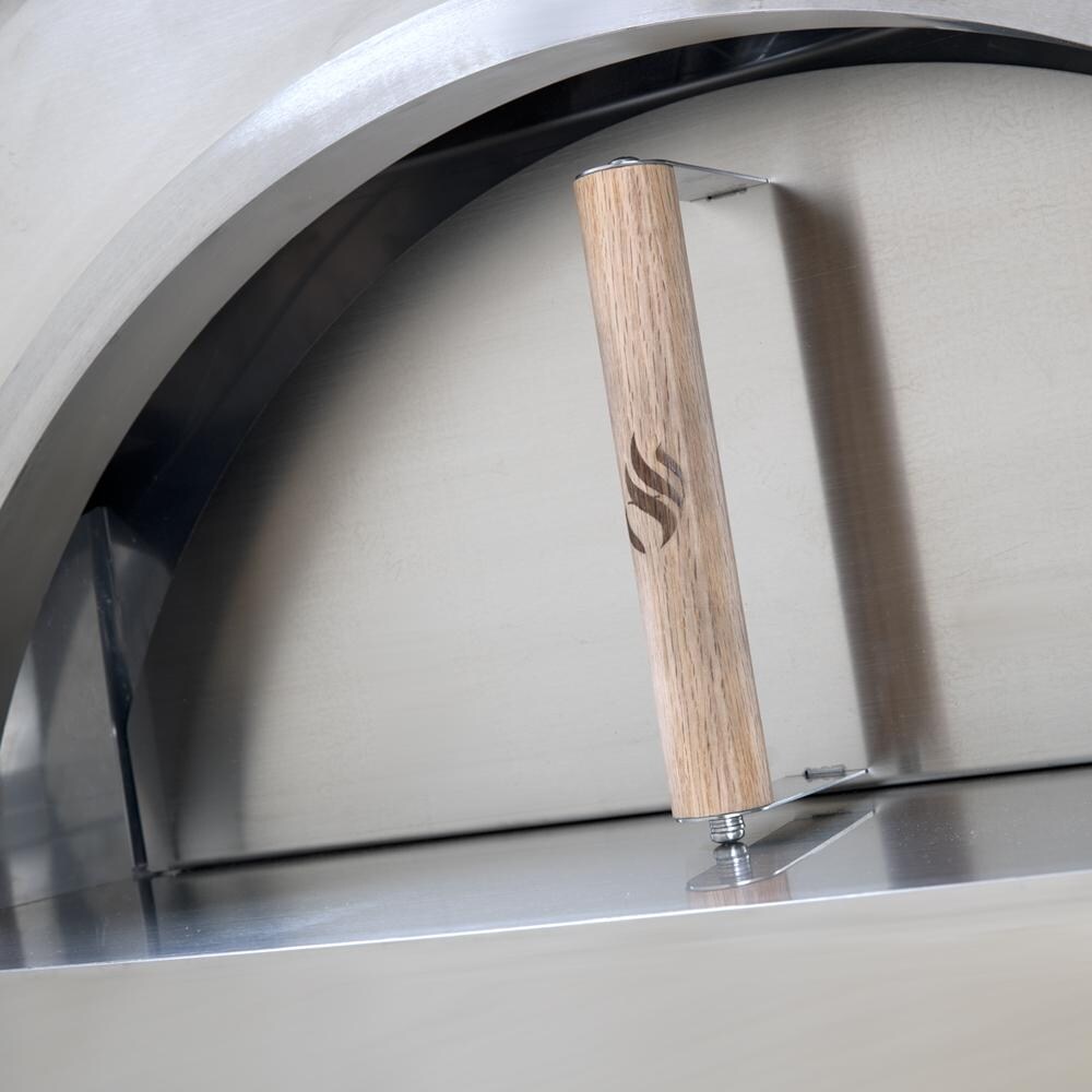 Forno Venetzia Torino 300 - Oven Door With Oak Handle Detail View