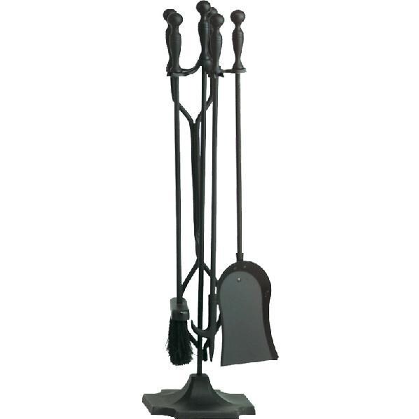 Dagan Industries 30 1/2-Inch 5-Piece Black Fireplace Tool Set With Stand