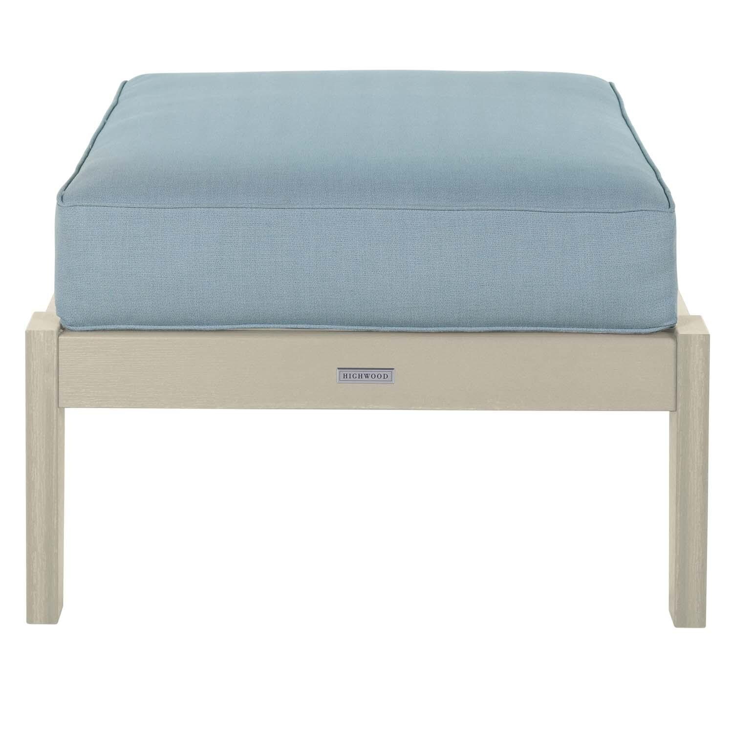 Blushing Bay Recycled Plastic Ottoman in Bliss Dew/Whitewash by Lakeview Outdoor Designs - White Background thumbnail