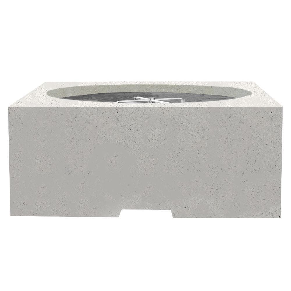 Piazza 39-in Square GFRC Propane Fire Pit in Ultra White by Prism Hardscapes