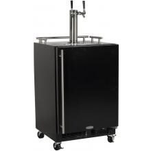 Marvel 24-Inch Freestanding Right Hinge Twin Tap Beer Dispenser / Kegerator - Black - ML24BTSMRB image