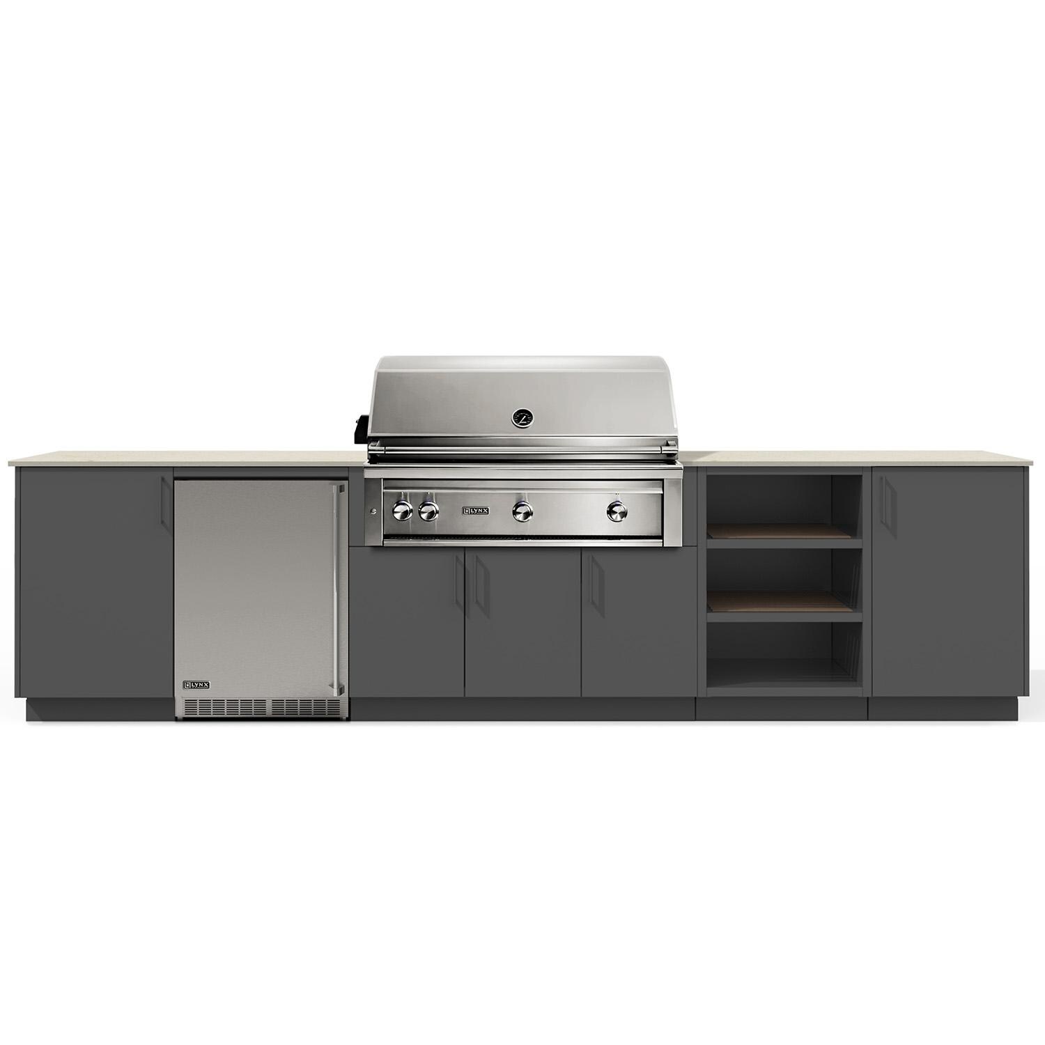 Urban Bonfire B-Taiga-42-Lynx-Danae-Anthracite Taiga 42 Outdoor Kitchen w/ Lynx Natural Gas Grill, Refrigerator, Danae Countertop & Anthracite Finish thumbnail