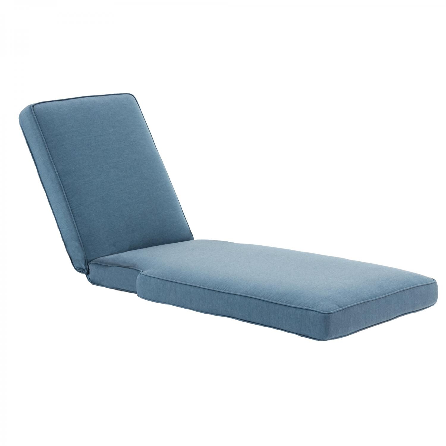 Sunbrella Cast Lagoon Extra Long Outdoor Replacement Chaise Lounge Cushion W/ Piping By BBQGuys