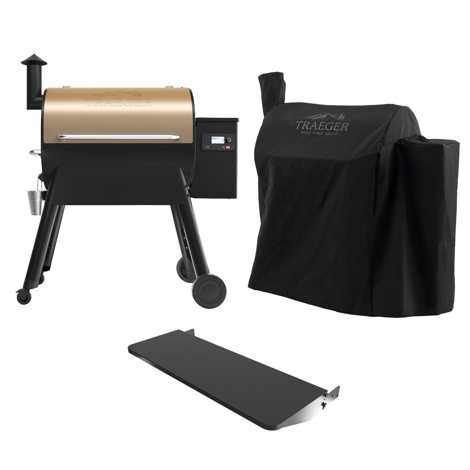 Traeger Pro 780 Wood Pellet Grill - Bronze W/ Front Shelf & Grill Cover - TFB78GZE + BAC442 + BAC504 thumbnail