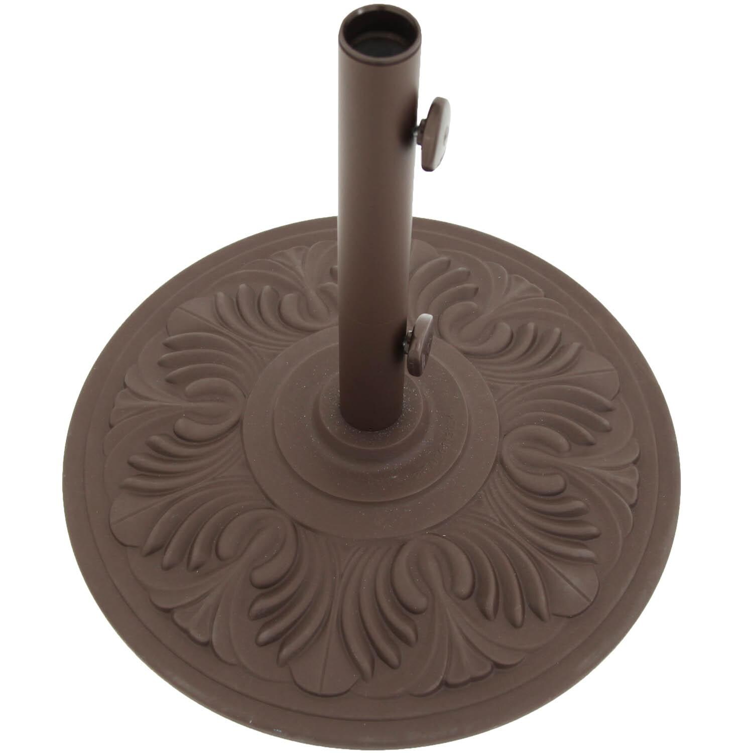 Treasure Garden Art Deco 50 Pound Cast Aluminum Patio Umbrella Base - Bronze - Angled View thumbnail