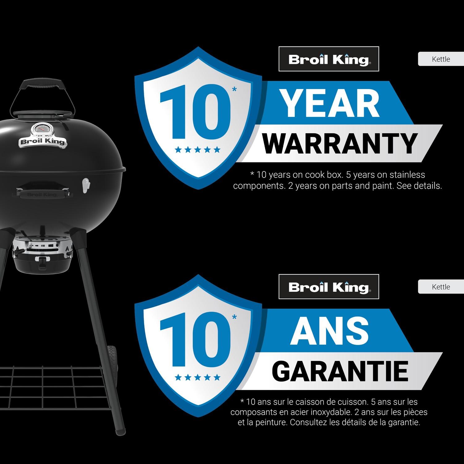 Broil King 401110B Kettle 22 1/2-in Crown Charcoal Grill - Black - Warranty thumbnail