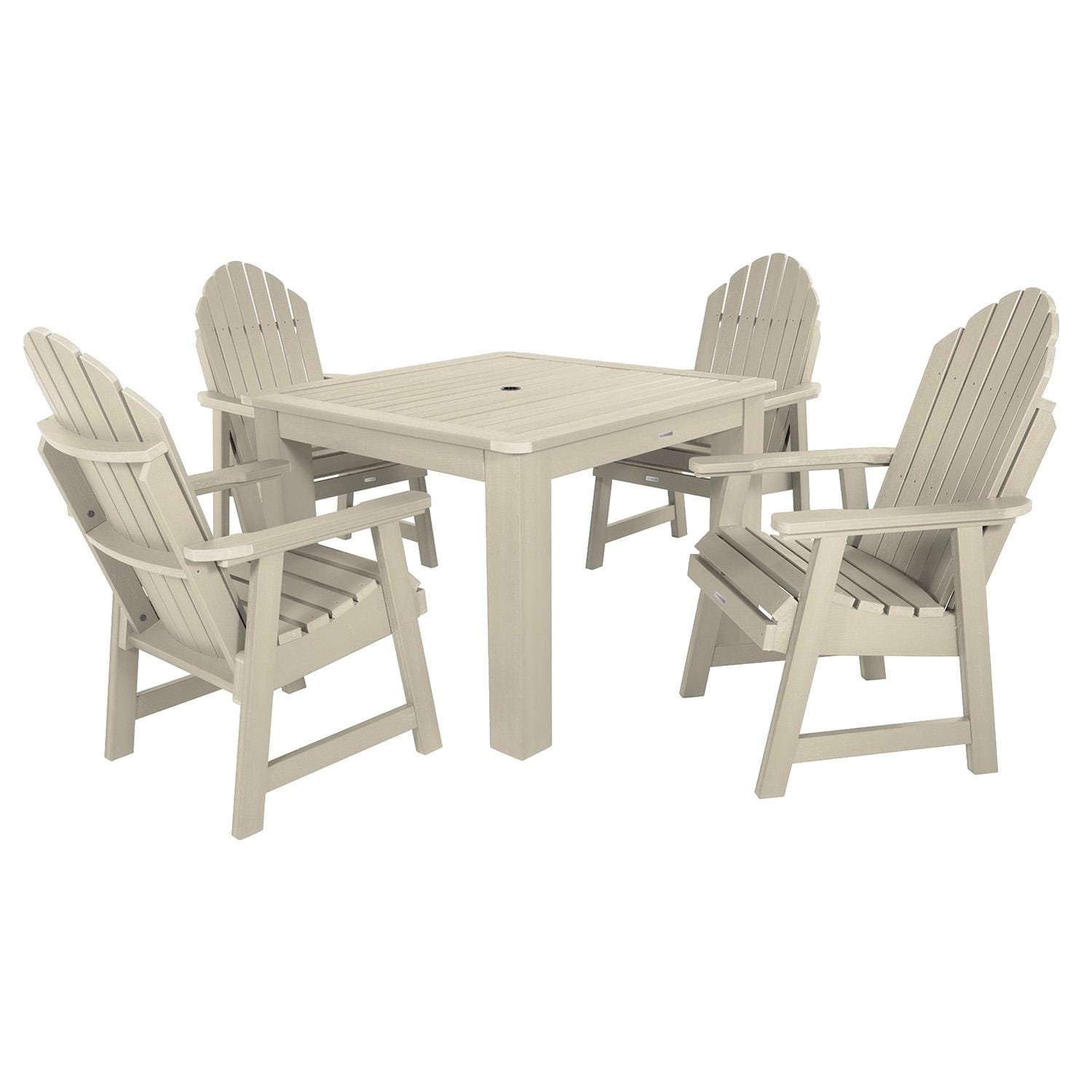 Dream Bay 5 Pc Square Dining Set in Whitewash By Lakeview Outdoor Designs - White Background thumbnail