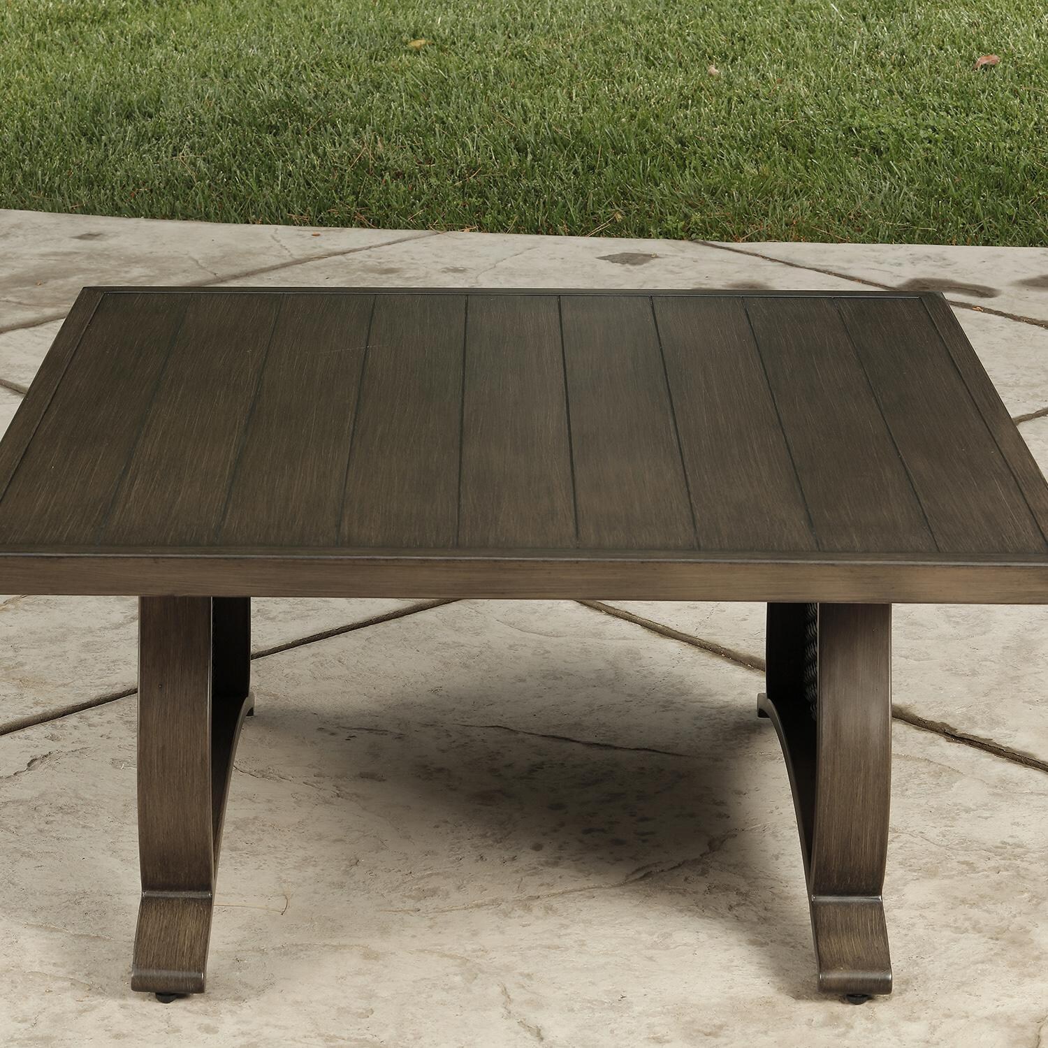 Lakeview Outdoor Designs Dalzeel 4 Piece Wicker & Aluminum Patio Sectional Set - Patio Chat Table Front thumbnail