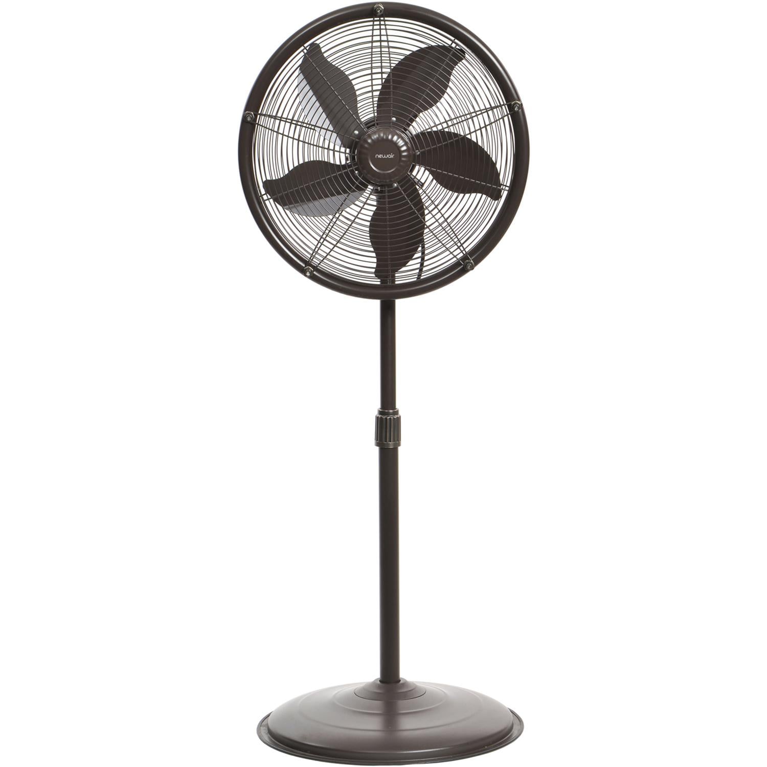 NewAir AF-600 18-in Misting & Oscillating Pedestal Fan for Indoor & Outdoor w/ Adjustable Height & Head Tilt - 2800 CFM - Front - White Background thumbnail