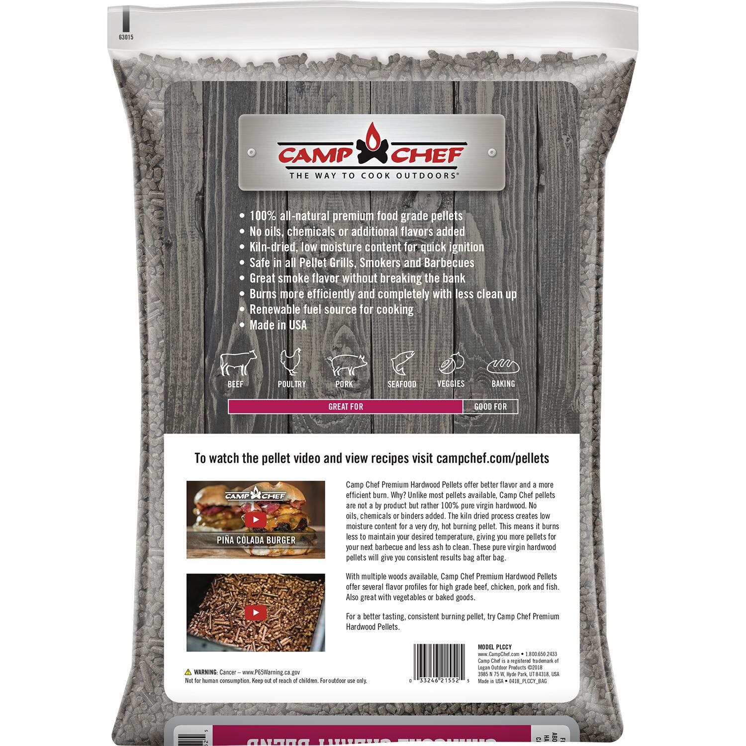 Camp Chef 20 Lb. Premium Hardwood Pellets - Charwood Charcoal Cherry Blend thumbnail