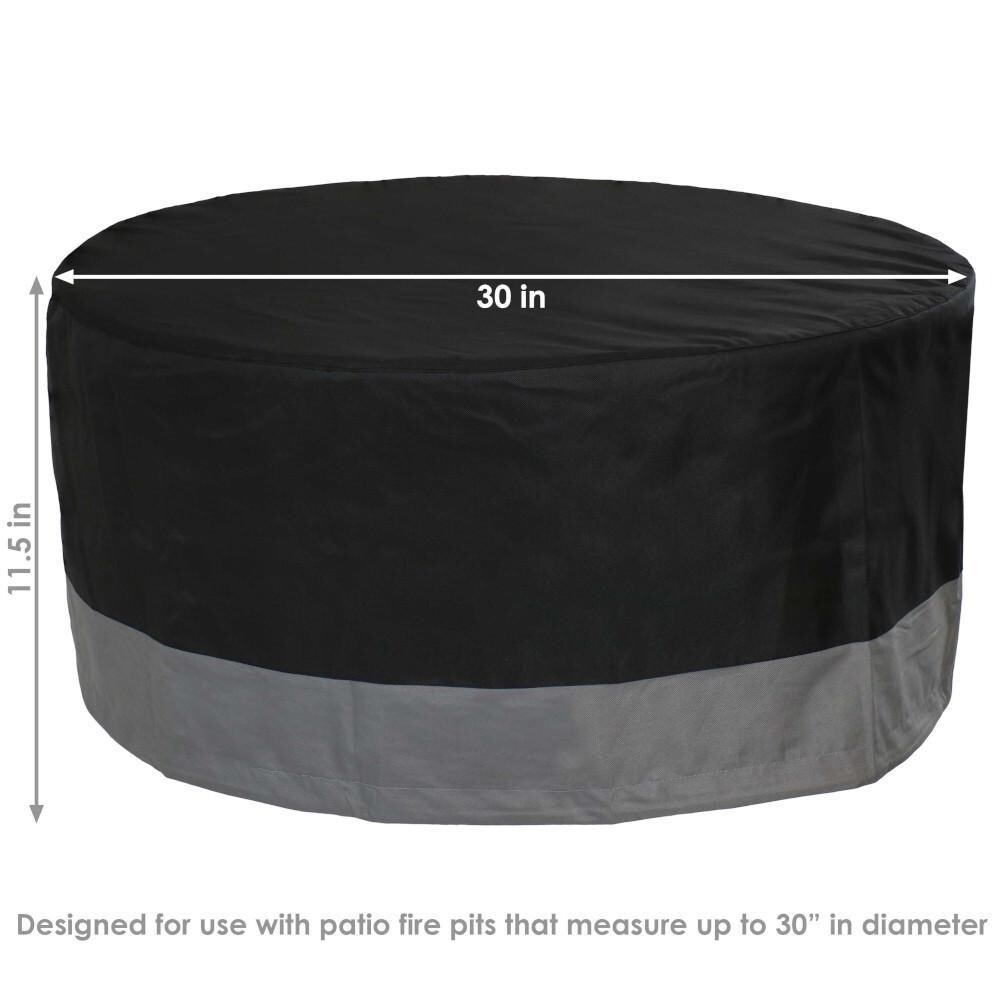 Ultimate Patio 30-Inch Round 2-Tone Gray/Black Outdoor Fire Pit Cover - Dimensions thumbnail