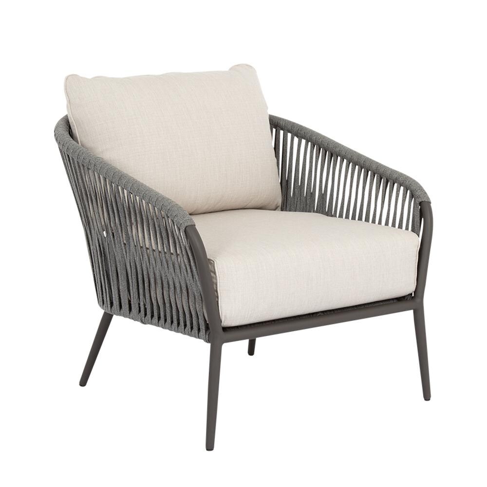 Sunset West - 4201-21-57005 - Florence Olefin Rope & Aluminum Patio Club Chair W/ Sunbrella Echo Ash Cushions thumbnail
