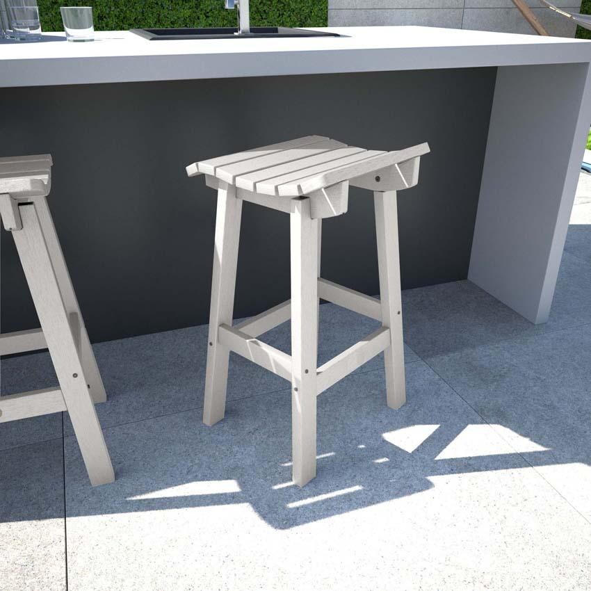 Costa Brook Polyresin Bar Stool in White By Lakeview Outdoor Designs - Lifestyle thumbnail