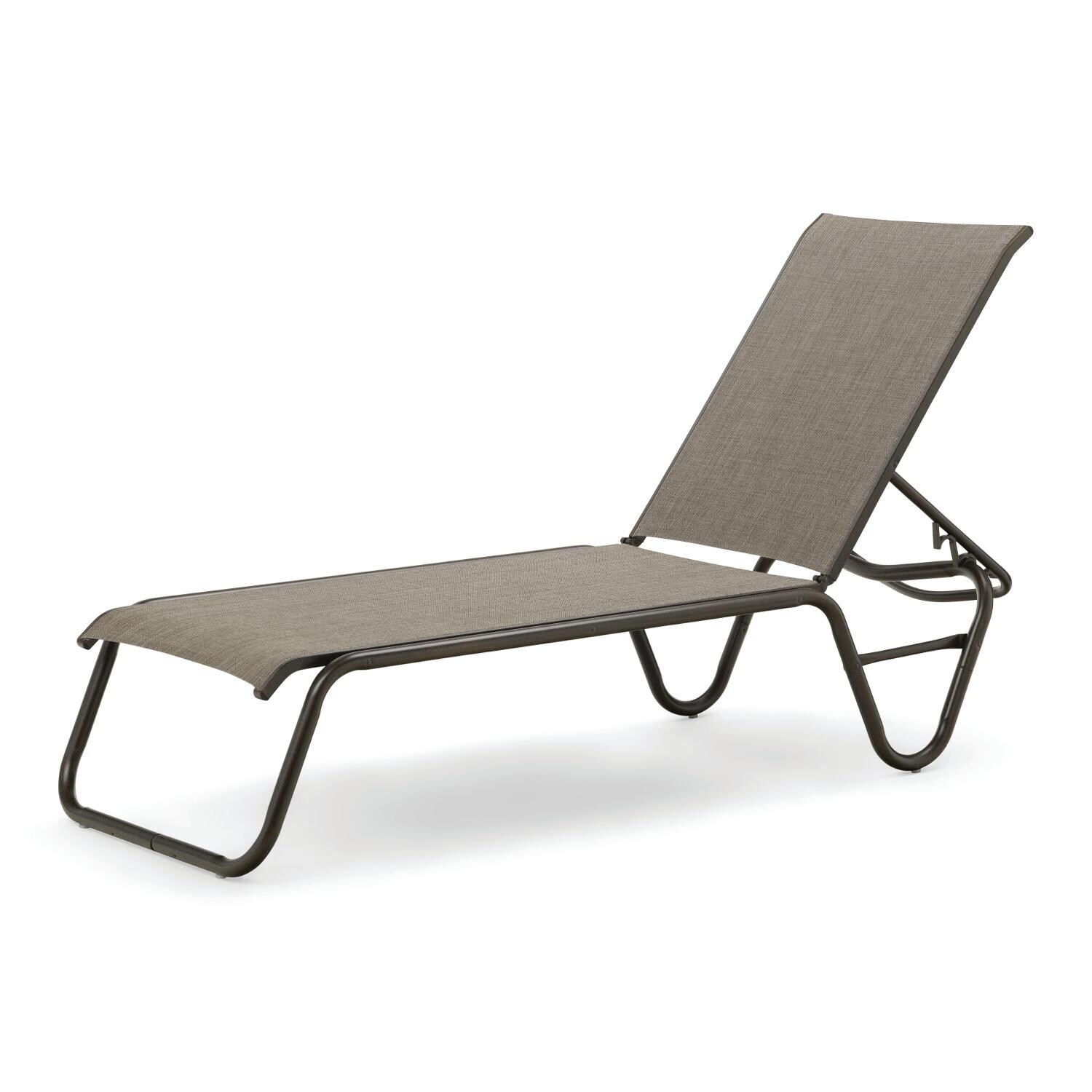 Gardenella Sling Four-Position Lay Flat Stacking Armless Chaise - Textured Aged Bronze/Mocha thumbnail