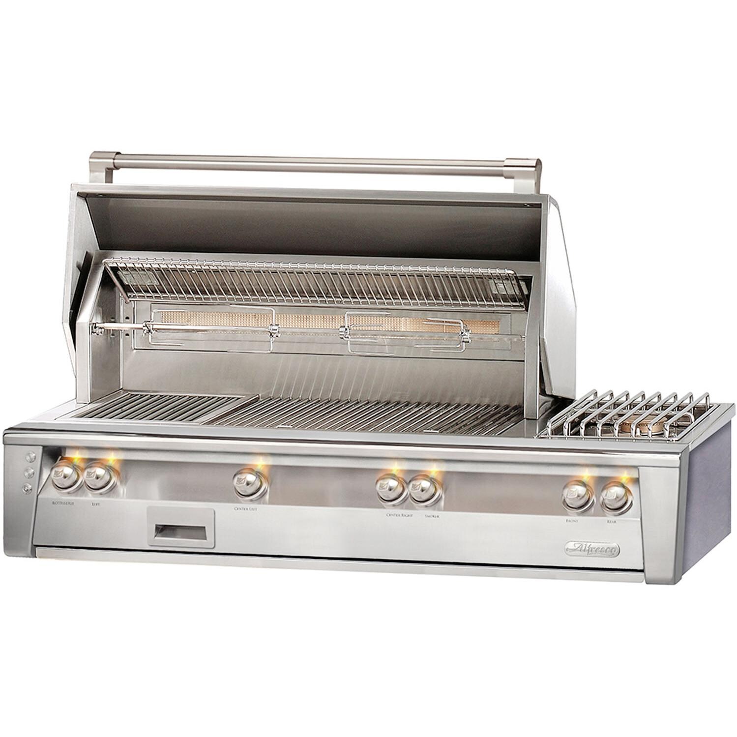 Alfresco ALXE 56Inch BuiltIn Propane Gas Deluxe Grill With Sear Zone, Rotisserie, And Side