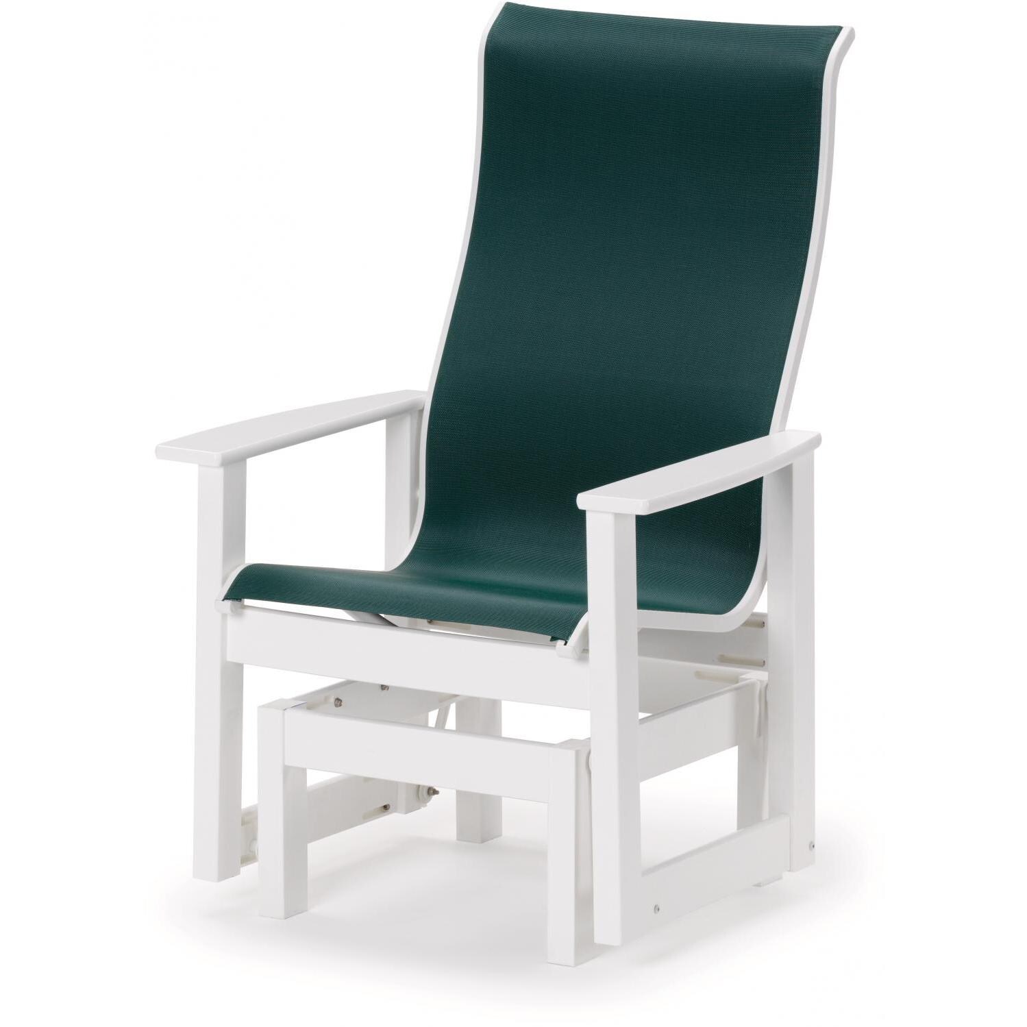 Leeward Supreme MGP Patio Glider Dining Arm Chair With Sling Seating By Telescope Casual