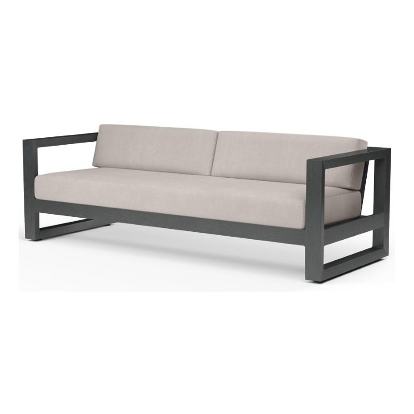 Redondo Aluminum Sofa in Slate/Canvas Natural by Sunset West