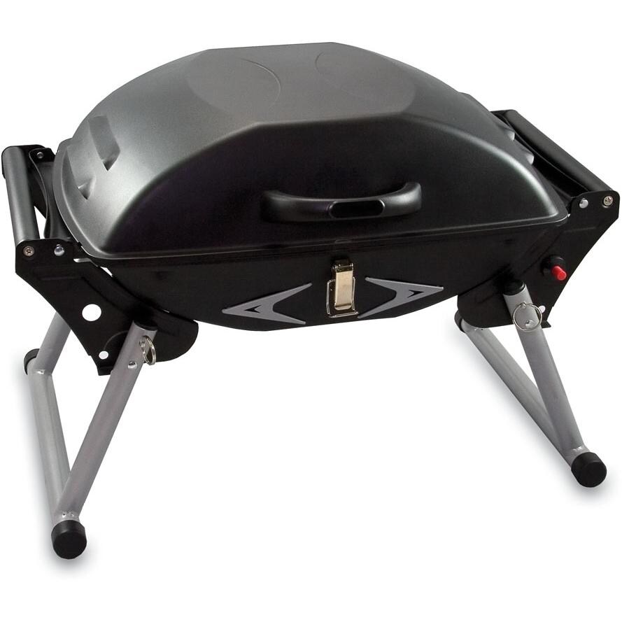 Picnic Time Portagrillo Portable Propane Grill - Closed with Side Shelves Down thumbnail