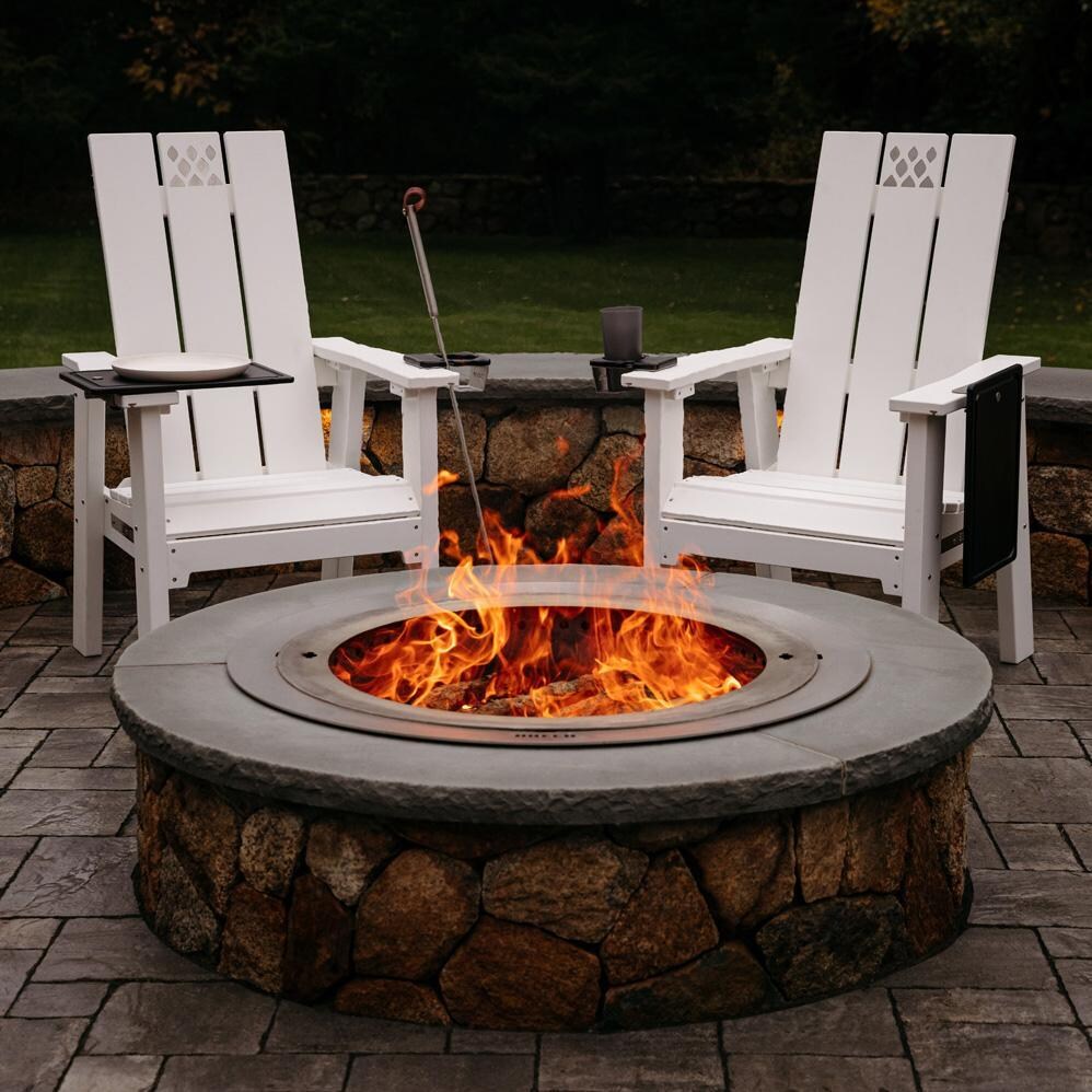 Breeo BR-X-WHPYCR X Series Wood Chair in White - Patio Fire - Lifestyle thumbnail