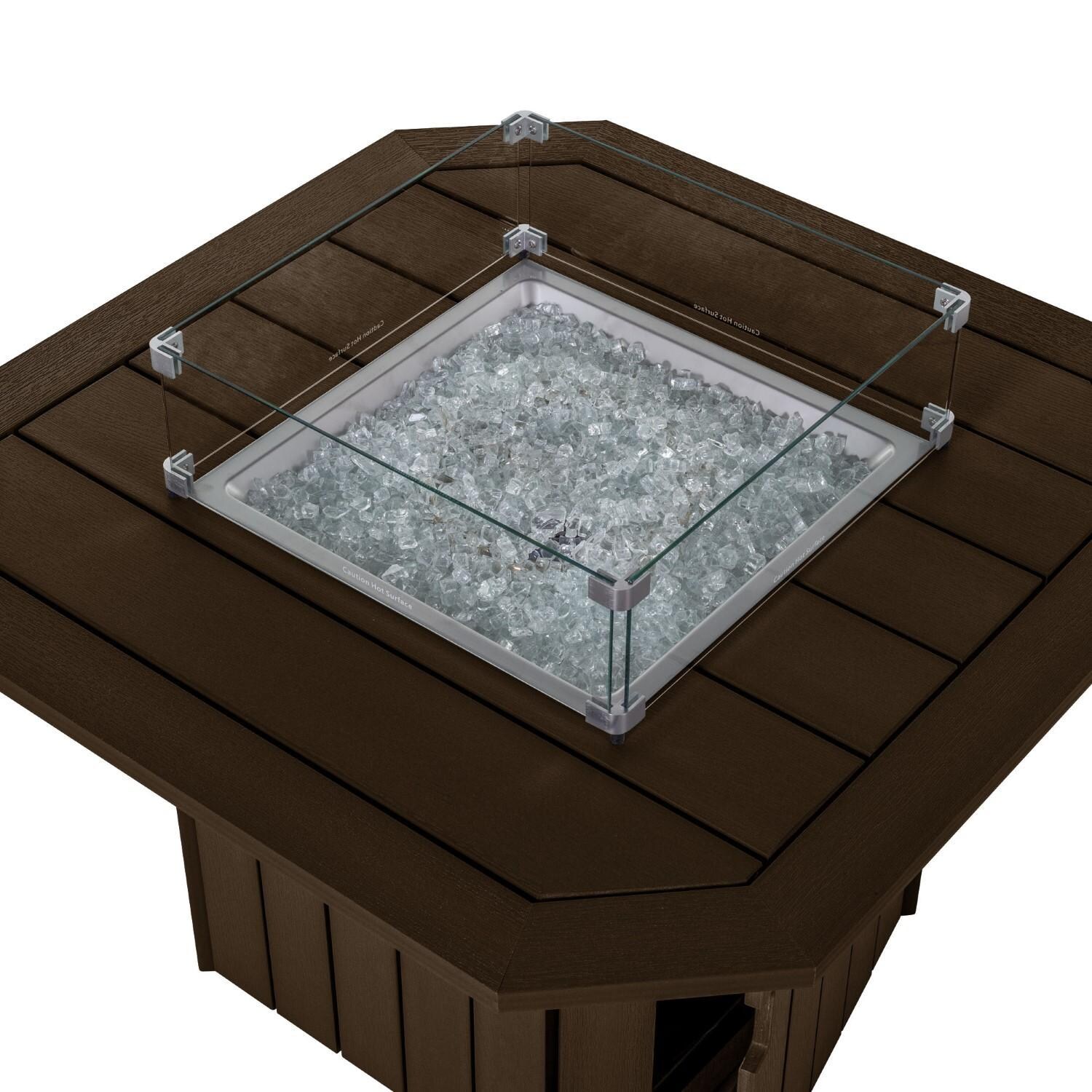 Harborview Octagonal Fire Pit Table in Weathered Acorn by Lakeview Outdoor Designs - Top View - White Background thumbnail