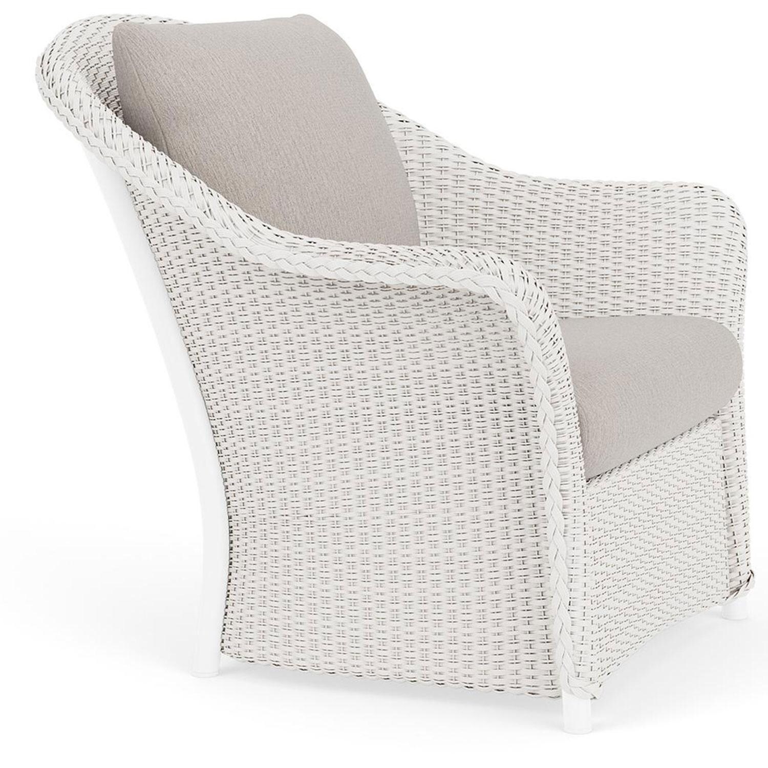 Lloyd Flanders Weekend Retreat Lounge Chair in White Finish W/ Remy Cloud Fabric - Angled thumbnail