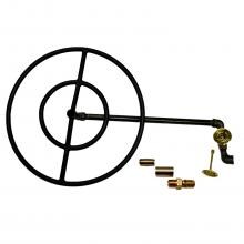 HPC 30-Inch Propane Gas Fire Pit Kit With Round Black Steel Ring Burner - Match Light image